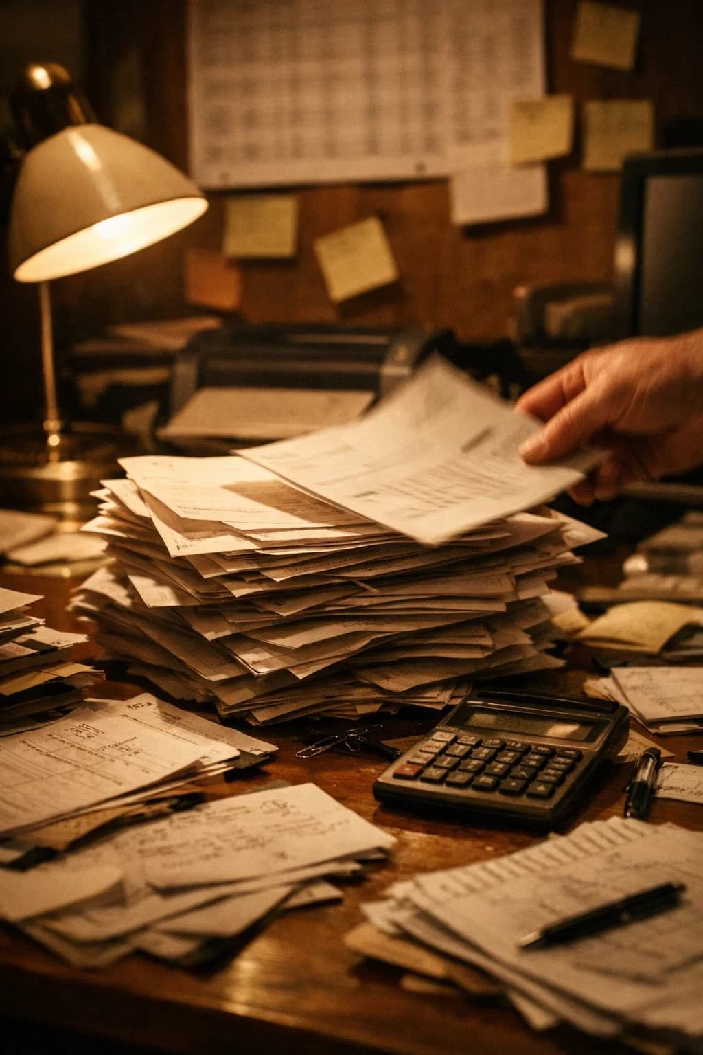 Car dealer struggling with paperwork and spreadsheets